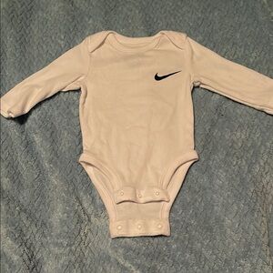 Nike White Bodysuit Minimalist Design Long Sleeves